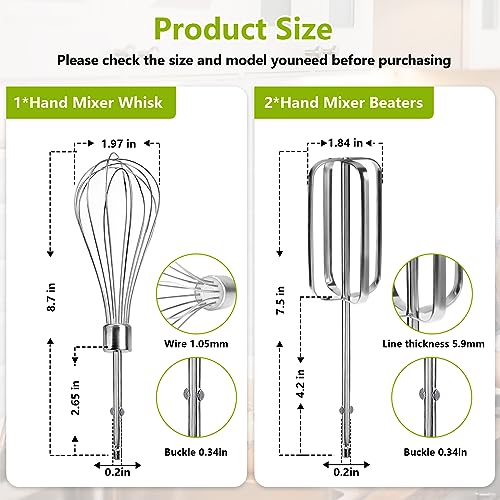 Hand Mixer Beaters Blender Replacement with Hand Mixers Whisk for Hamilton Beach Hand Mixers 62682RZ 62692 62695V 64699 Hand Mixer Egg Beaters Electric Mixer Whisk- 3 Pack