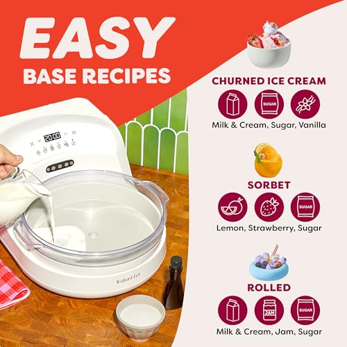 Instant Pot InstantChill Ice Cream Maker with Built‑In Compressor, No Pre‑Freezing, Real Ice Cream in Minutes*, Gelato, Sorbet, Rolled, Non‑Dairy, Mix‑Ins, Easy Clean Up, Quiet, Makes Up to 2 Pints