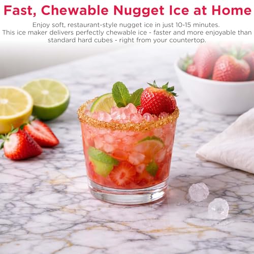 Frigidaire Countertop Crunchy Chewable Nugget Ice Maker, 33lbs per Day, Gunmetal
