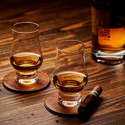 Lamarada Whiskey Glasses Set of 4 - Clear Shot Glasses - Old Fashioned Drinking Glasses Bar Gift Set - Brandy Snifter for Liquor, Scotch, Bourbon, Tequila, Gin, Tonic, Cognac, Vodka, Cocktail, Beer