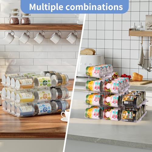 Jsyrjing Can Organizer for Pantry, 3-Tier Stackable Can Dispenser Rack