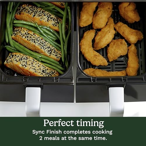 Cuisinart Dual Basket Air Fryer, 2-4.25 QT Baskets, Total 8.5 QT, 4 Functions Air Fry, Roast, Bake and Keep Warm, Features Sync Finish and Sync Settings, Toss Reminder, Auto Warm Mode and Auto-Pause