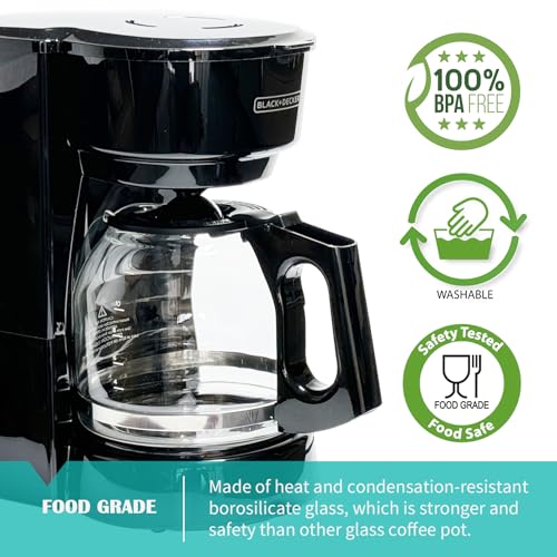 12-Cup Replacement Glass Coffee Carafe for Black and Decker Coffeemaker
