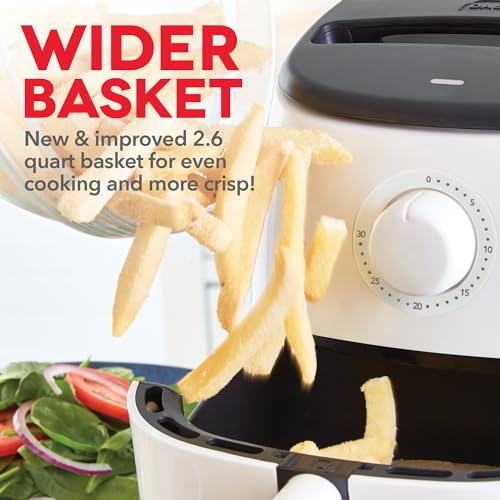 Dash Tasti-Crisp Express Air Fryer - Mini Air Fryer For Crispy Snacks, Frozen Foods and Oil-Free Cooking - Nonstick Basket - White, 2.6-Quart