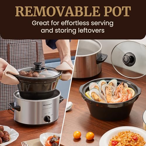 Maxi-Matic MST-275XS Electric Oval Slow Cooker, 2 Qt, Stainless Steel