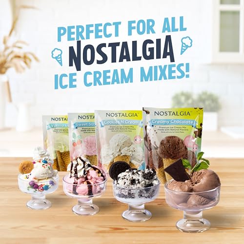 Nostalgia Electric Ice Cream Maker With 4 Qt Capacity- Old Fashioned Ice Cream Machine Makes Frozen Yogurt or Gelato in Minutes- Vintage Wooden Style Ice Cream Maker with Aluminum Canister- Light Wood
