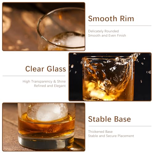 SUN GKOTTA 24PCS Old Fashioned Glass Set Bulk,10OZ Drinking Glasses,Heavy Base Rocks Glasses Set, Elegant Whiskey Glasses Bulk for Bourbon, water,Coffee,Cocktails and More