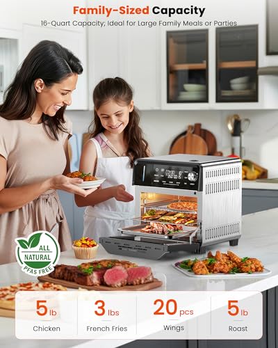 Nuwave Combi Steam Oven, Non-Toxic Stainless Steel Multi-Cooker with Air Fry, Sous Vide, Toast & More, 50-450°F Precision, 120 Presets, Moisture Control, Programmable, Easy to Clean, 16 quarts