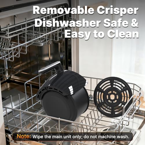 Compact Air Fryer Small, 2.1QT, 4-in-1 Small Mini Airfryer Compact, Bake, Roast, Reheat, 98% Less Oil, Adjustable Temperature & Timer, Quiet, Nonstick & Dishwasher Safe Basket, BPA-Free, Black