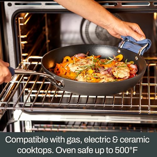 All-Clad Essentials Hard Anodized Nonstick Cookware Set 10 Piece Oven Safe 350F Pots and Pans Black