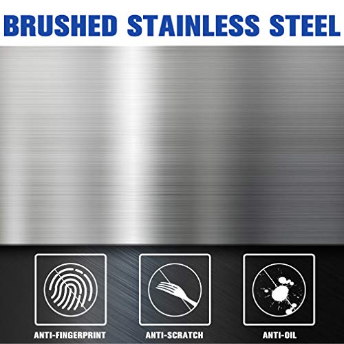 FDW Garbage Can 13 Gallon 50 Liter Kitchen Trash Can for Bathroom Bedroom Home Office Automatic Touch Free High-Capacity with Lid Brushed Stainless Steel Waste Bin