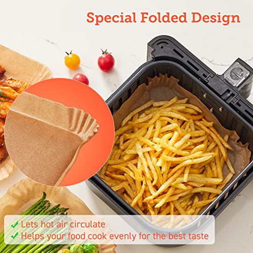 Cosori Air Fryer Liners, 100 PCS, 6.5", Square, Fits 3-5Qt Air Fryers