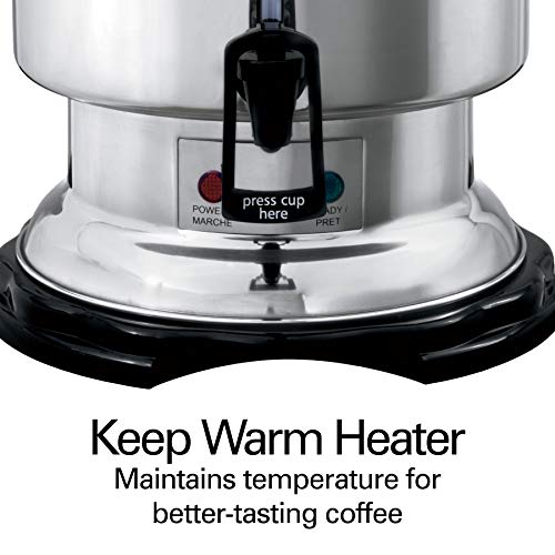 Hamilton Beach Commercial Coffee Urn & Hot Beverage Dispenser, 60 Cup Capacity, Polished Stainless Steel (D50065)