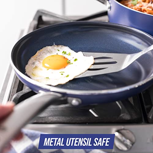 Blue Diamond Cookware Diamond Infused Ceramic Nonstick 8" Frying Pan Skillet, Induction, PFAS-Free, Dishwasher Safe, Oven Safe, Blue