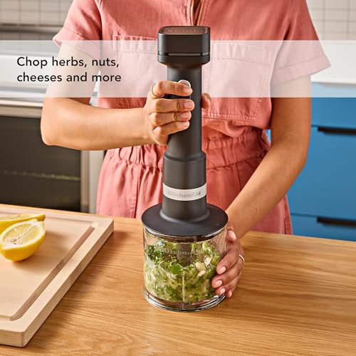 KitchenAid Go Cordless Hand Blender with Accessories - battery sold separately, KHBRV05, Black Matte