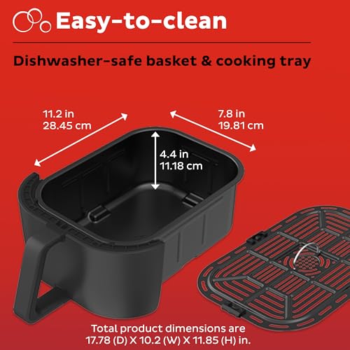 Instant Pot Vortex Slim 6QT Air Fryer that Crisps, Roasts, Reheats, Bakes, Broils & is Quiet, Space Saving, Nonstick, Dishwasher-Safe, 100+ In-App Recipes, from the Makers of Instant Pot, Black