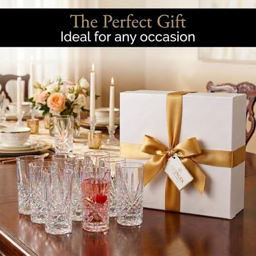 Godinger Dublin Crystal Highball Glasses, Set of 12