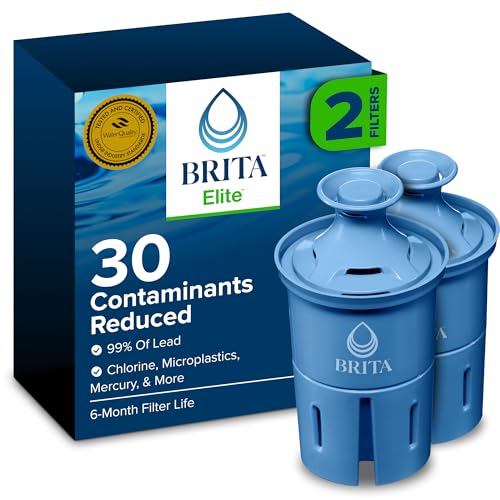 Brita Elite Water Filter Replacements for Pitchers and Dispensers, BPA-Free, Reduces 99% of