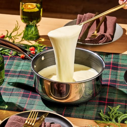HexClad 3 Quart Hybrid Nonstick Sauce Pan Pot with Lid, Stay-Cool Handle, Dishwasher Safe, Induction Ready, Compatible with All Cooktops