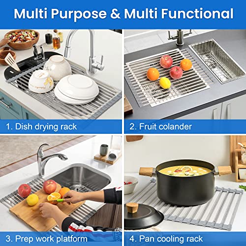 romise Roll Up Dish Drying Rack Over the Sink 12.5"-21.6" Expandable