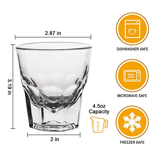 QAPPDA Shot Glass Set, Whiskey Shot Glasses,Heavy Base Shot Cups 4.5oz,Cocktail,Rocks Glasses,Mini Glass Cup For liqueur,Double Side Cordial Glasses,Tequila Vodka Cups Set Of 20
