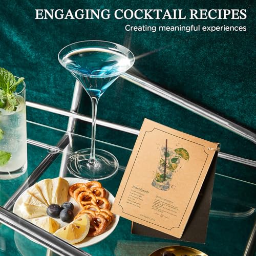 KITESSENSU Cocktail Shaker Set Bartender Kit with Stand | Complete 24-Piece Bar Set Cocktail Kit with All Bar Accessories: Martini Shaker, Jigger, Muddler | Drink Mixer Set for Home Bar Cocktails