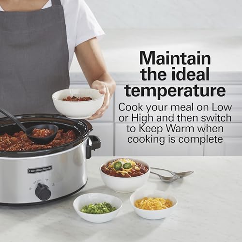 Hamilton Beach 6 Quart Slow Cooker With 3 Cooking Settings