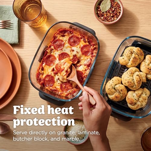 Ninja Crispi DualZone 6-in-1 Glass Air Fryer | With Nontoxic, 2x 4qt Containers & Lids | Microwave, Freezer, Dishwasher Safe | 450°F Max Temp | 1785 Watt | Cyberspace | DD101BL1