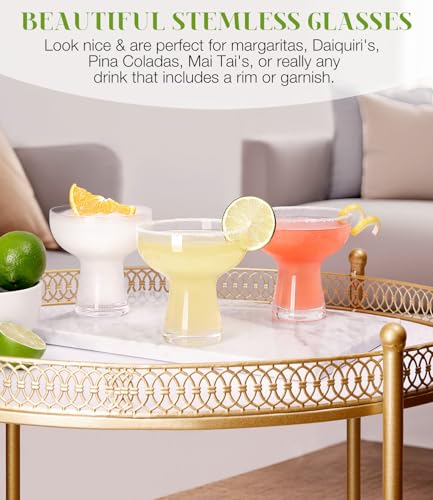 LUNA & MANTHA Martini Glasses, Martini Cocktail Glasses for Margarita, Manhattan, Cosmopolitan, Espresso, Home Bar, Evening Parties, Birthdays, Housewarming Gift,Set of 4 10oz