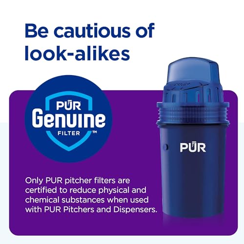 PUR Water Pitcher & Dispenser Replacement Filter 4-Pack, Genuine PUR Water Filter, 2-in-1 Powerful and Faster Filtration, 8-Month Value, Blue (PPF900Z4)