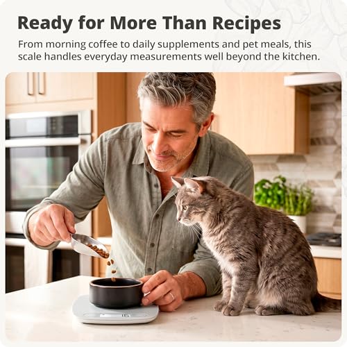 Greater Goods Food Scale – Digital Kitchen Scale, 1g Precision, Easy-Tare & Quick Conversion, Slim Compact Design, Durable & Portable | Ideal for Cooking, Baking & Meal Prep (Ash Gray)