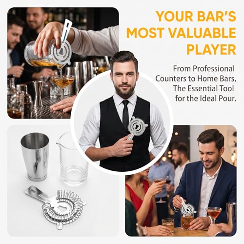 WUWEOT 9 Pack Cocktail Strainer, 6" Professional Stainless Steel Bar Strainer, Silver