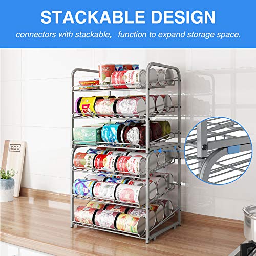 AIYAKA Can Rack Organizer, 3 Tier Stackable Can Storage Dispenser,for Food Storage, Kitchen Cabinets or Pantry, Storage for 36 Cans, Silver