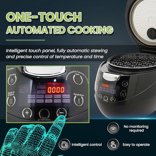 6L Boba Cooker Commercial, Automatic Boba Maker Machine with Even Heat Distribution, Intelligent Tapioca Cooker, for Milk Tea Stores Restaurants Dessert Stores Lounge, 900W