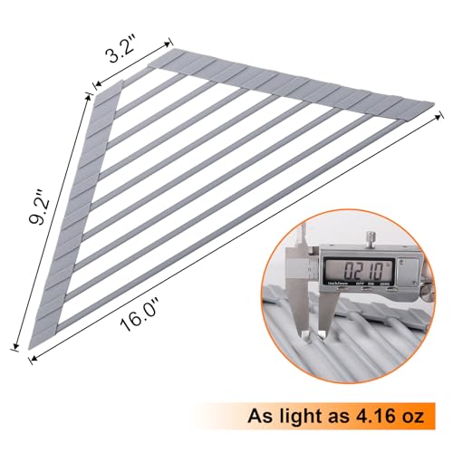 Triangle Roll Up Dish Drying Rack for Sink Corner, Silicone Wrapped Sponge Holder for Kitchen Sink Caddy Organizer Multipurpose Corner Shelf Drainer Mat for RV Kitchen Sink Accessories Counter Storage