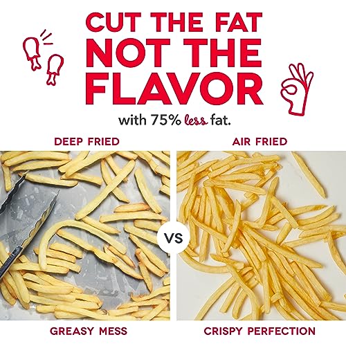 Dash Tasti-Crisp™ Air Fryer - AirCrisp® Technology - Compact Design with Adjustable Temperature Control - Nonstick Fry Basket & Auto Shut-Off Feature - 6 Quarts - Black
