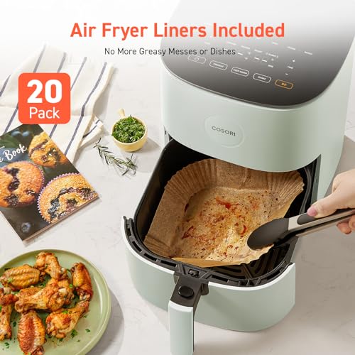 Cosori Air Fryer Pro LE 5 Qt with 20PCS Paper Liners, 9 Functions, Green