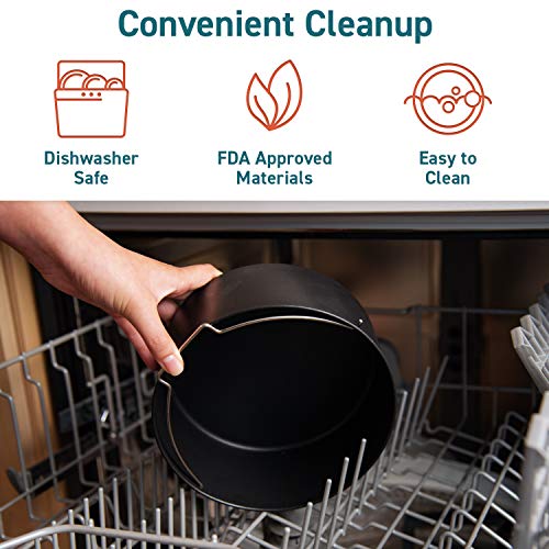COSORI Air Fryer Accessories, Set of 6 Perfect for Most 5.0 Qt and Larger Ovens, Cake & Pizza Pan, Metal Holder, Rack & Skewers, etc, BPA Free, Nonstick, Dishwasher Safe, 5.8 QT, Black
