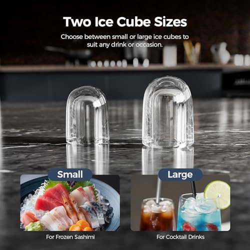 Antarctic Star Countertop Ice Maker Portable Ice Machine with Handle,Self-Cleaning Ice Makers, 26Lbs/24H, 8 Ice Cubes Ready in 6 Mins for Home Kitchen Bar Party (Grey)