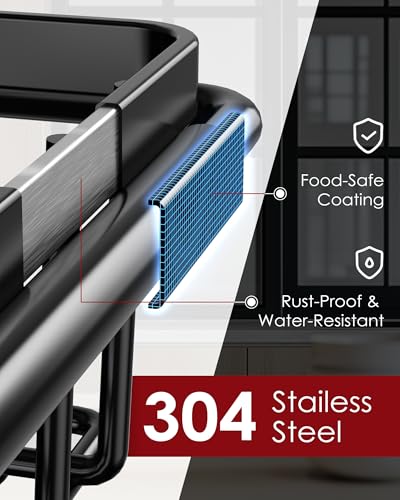 Sakugi Dish Drying Rack in Sink - Expandable Stainless Steel Dish Rack Over the Sink, Kitchen Sink Drain Strainer with Cutlery Holder & Cup Holders, 15.4 x 9.8 x 3.0 Inch, Black