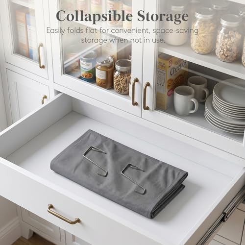 Lifewit 1 Pack Over the Door Organizer, 5 Section Clear Window Hanging Storage with 4 Side Pockets, Sturdy Anti Tilt 40 lbs Load Behind Door for Closet, Bedroom, Bathroom, Nursery, Dorm, Dark Gray