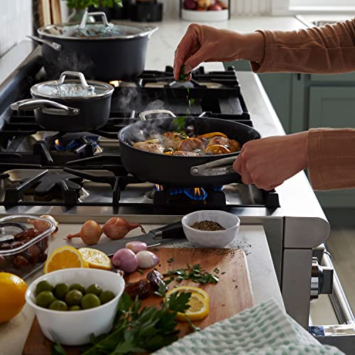 Calphalon Premier 3.5 Quart Sauce Pan with Lid, Hard-Anodized Nonstick Cookware with MineralShield Technology, Dishwasher & Oven Safe