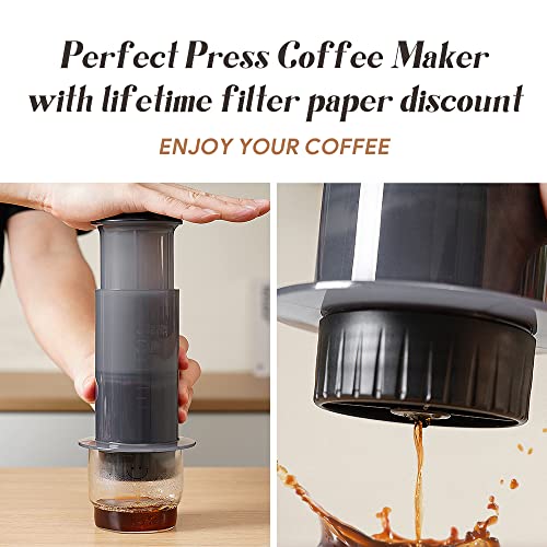 RECAFIMIL Coffee Press Maker -New Desgin Bigger Capacity Quickly Makes Delicious Coffee Without Bitterness - 1 to 3 Cups Per Pressing (Coffee Maker)