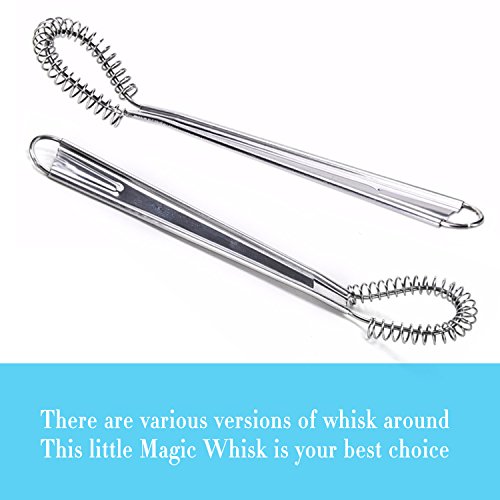 Best Utensils Stainless Steel Mini Egg Whisk Beater Handheld Milk Frother Foamer Foaming Creamy Coffee Mixer Spring Sauce Blender Kitchen Accessories