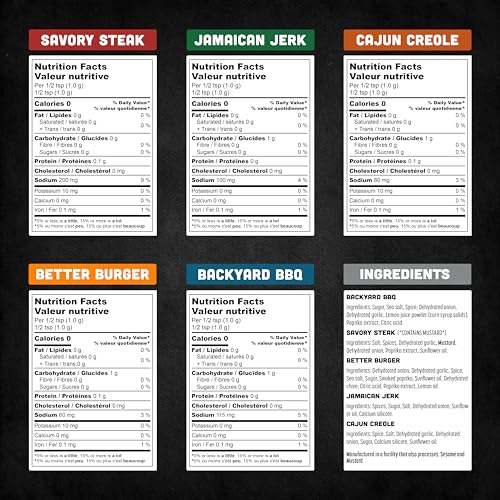 Spice Rack Co. BBQ Seasonings And Rubs - Smoking & Grilling Spices and Seasonings Sets, Grilling Accessories & Smoker Accessories, Unique Fathers Day Gift For Dad, Gifts For Father's Day (5 Pack)