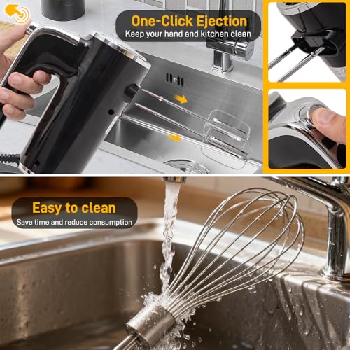 Electric Hand Mixer, Handheld Mixer with LCD Display and Storage Base
