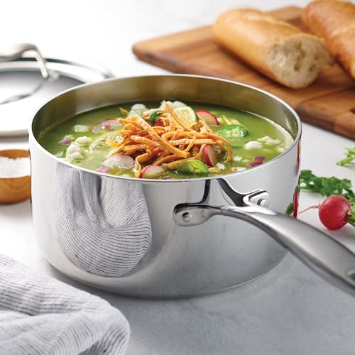 Tramontina Signature Tri-Ply Clad Stainless Steel 9-Piece Cookware Set with Lids, Pots and Pans Kitchen Set, Induction-Ready, Dishwasher-Safe, NSF-Certified