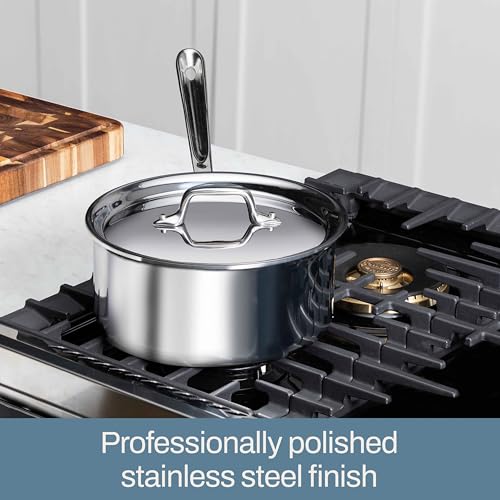 All-Clad D3 Stainless Steel 3 Quart Sauce Pan With Lid- Made in the USA- The Original Bonded Professional Cookware- Oven Safe & Induction Compatible