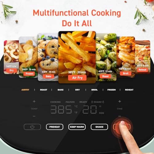 Cosori Air Fryer Pro LE 5 Qt with 20PCS Paper Liners, 9 Functions, Green