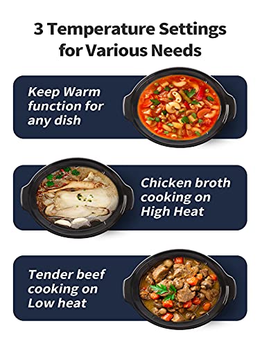 [NEW LAUNCH] KOOC 8.5-Quart Programmable Slow Cooker, Larger than 8 Quart, More Practical than 10 Quart, with Digital Countdown Timer, Free Liners Included for Easy Clean-up, Black, Oval…